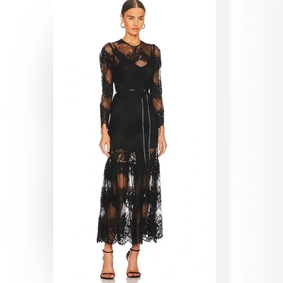 Karina Grimaldi | Dresses | Karina Grimaldi Black Lace Maxi Dress | Poshmark